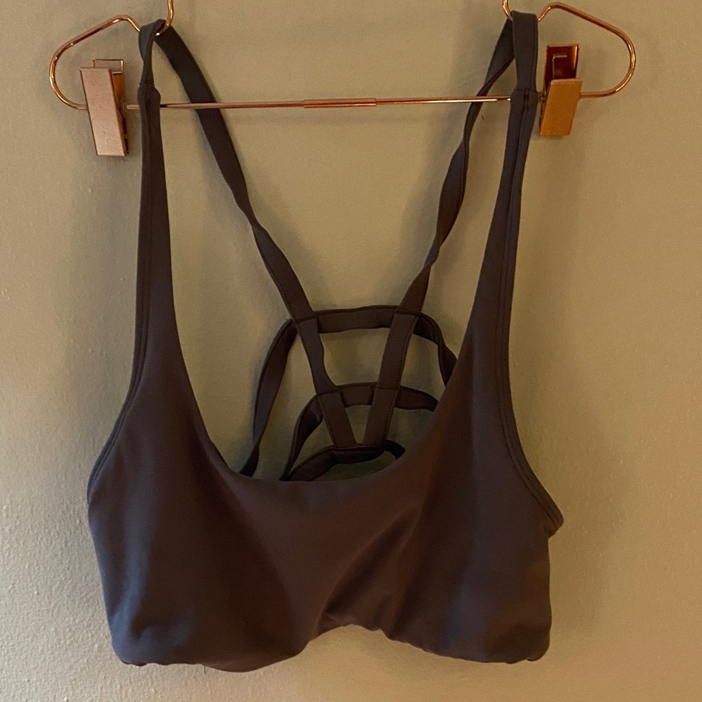 Vuori Dark Gray Strappy Back Bralette